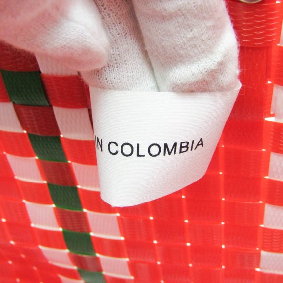 Marni Flower Cafe Basket Bag Women's Polypropylene Handbag Multi-color,Red Color - Picture 9 of 9